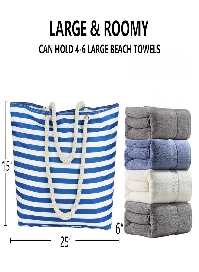 KUAK Beach Bags for Women Extra Large Beach Tote Bag with Top Zipper, 3 Inner Pockets Waterproof Sandproof Swim Pool Bag - Image 2